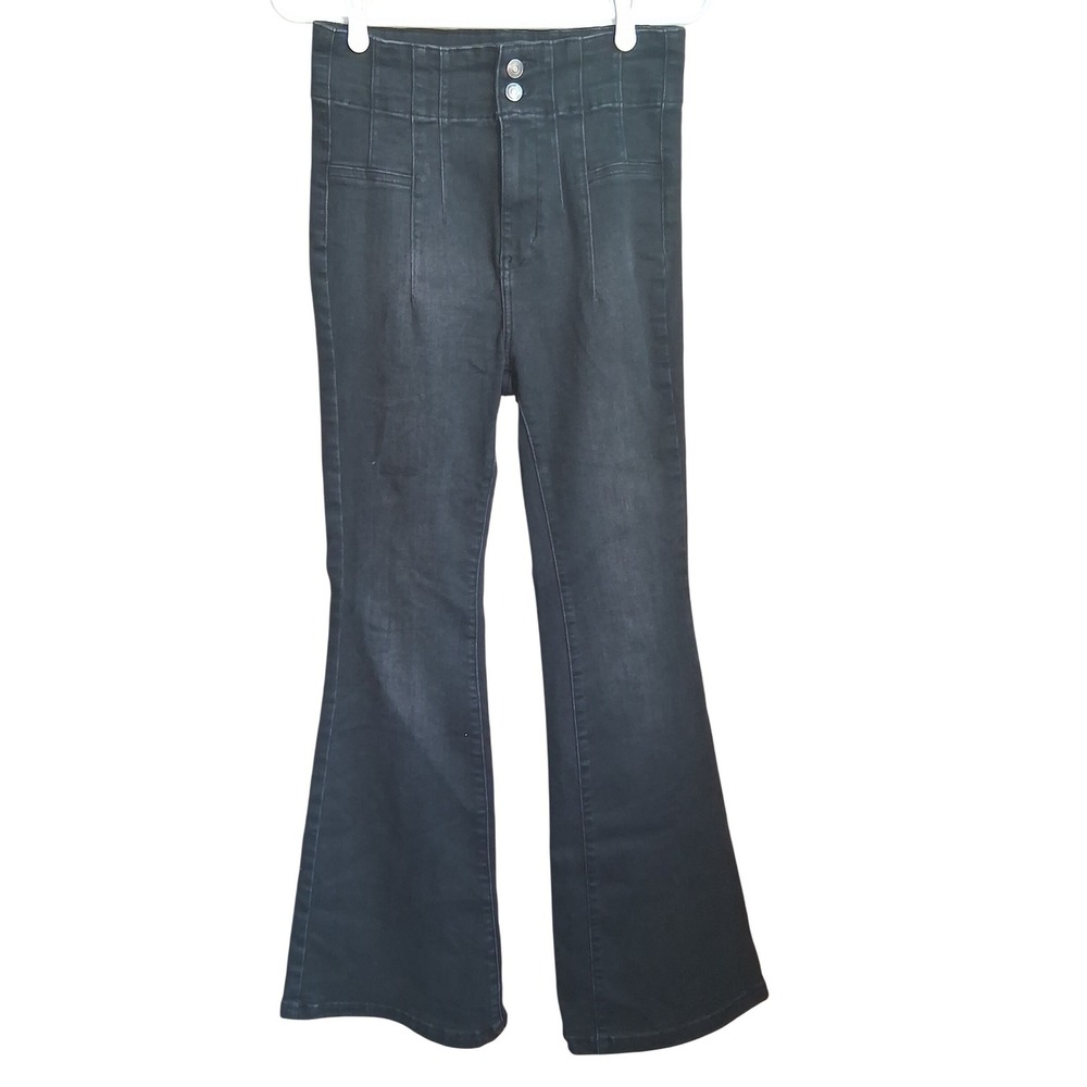 Free People‎ We The Free Jayde Flare Jeans in Onyx Sz 28 EUC